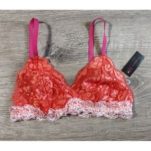 No Boundaries‎ Women's Bra Small Triangle Bralette No Pad Lace Adjustable Strap